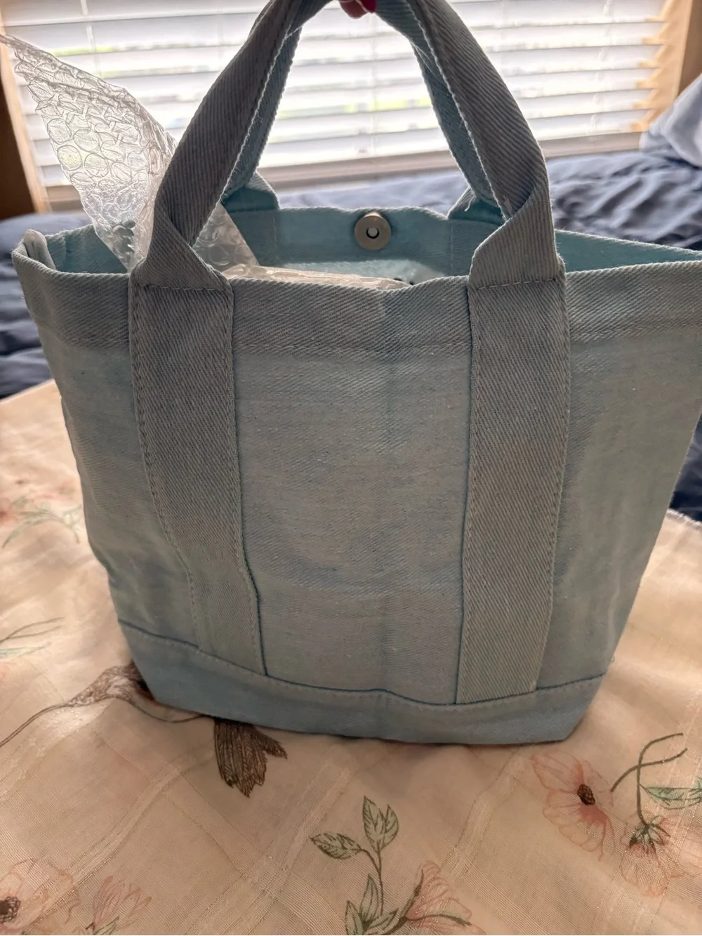 Snoopy Surf Light Blue Canvas Tote Bag